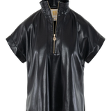 Poppy Pullover | Black Leather