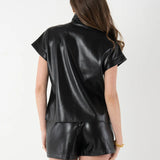 Poppy Pullover | Black Leather