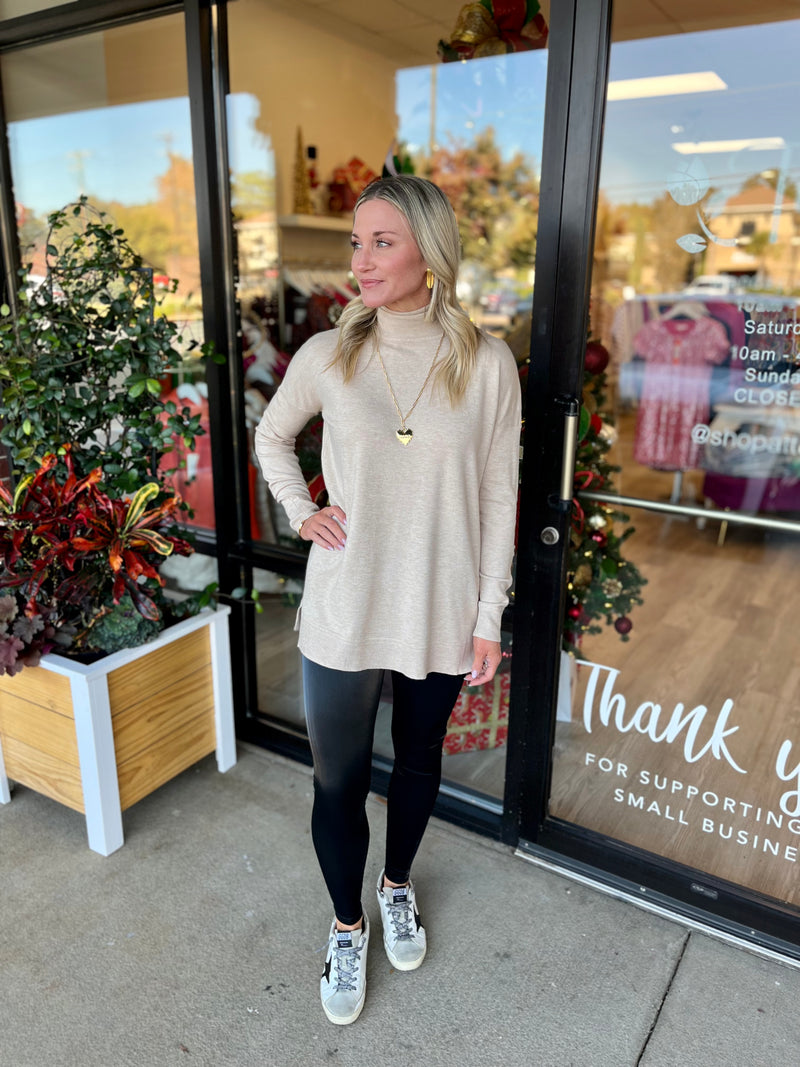 Turtleneck Tunic | Oatmeal
