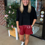 Vegan Leather Short | Wine
