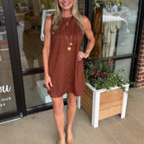 Vegan Suede Dress | Brown