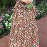 Brown Floral Skirt
