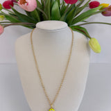 Chartreuse Bezel Necklace