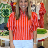 Coral Ruffle Top