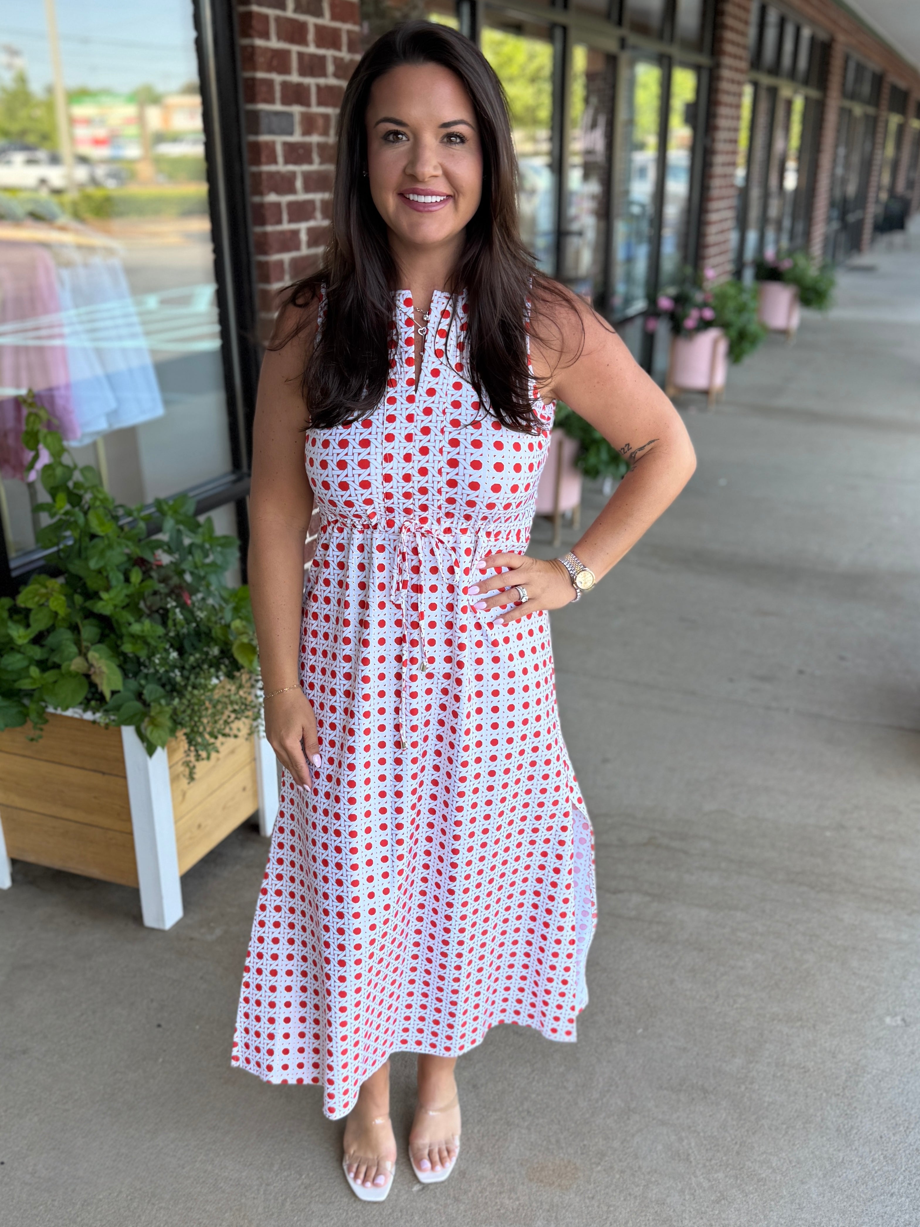 jude connally casual dresses on sale Bella Dress Lightweight Jude Cloth in Red| Jude Connally XL / Red