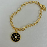 Chunky Chain Bracelet with Small Love Coin