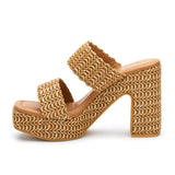 Gem Platform Heel | Cognac