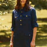 Rory Cotton Shirtdress | Navy