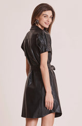 Veronica Vegan Leather Dress | Black