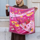 Tails of New York Scarf | Magenta