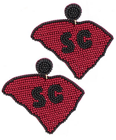 SC Garnet and Black Earring