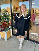 Black Collar Sweater Dress