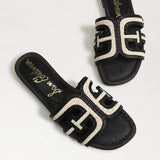 Bay Sandal | Black Raffia