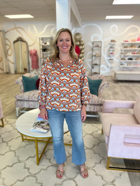 Retro Print Top