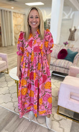 Pink Flower Maxi