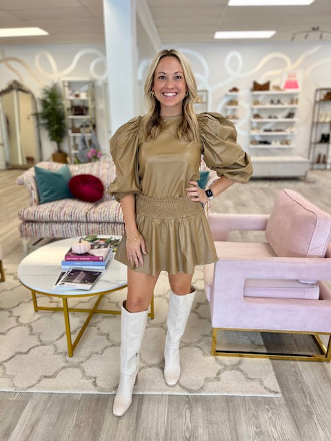 Pleather Skort | Truffle