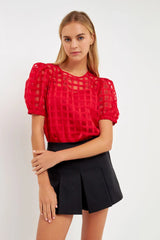 Sheer Checkered Top