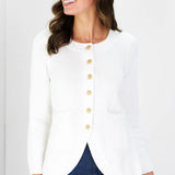 Jewel Neck Cardigan | Ivory