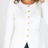 Jewel Neck Cardigan | Ivory