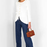 Jewel Neck Cardigan | Ivory