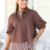 Chocolate Puff Sleeve Top