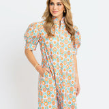 Floral Ruffle Neck Maxi