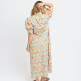 Floral Ruffle Neck Maxi