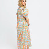 Floral Ruffle Neck Maxi