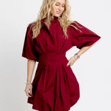 Garnet Bubble Hem Dress