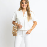 Ivory Denim Top