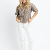 Leopard Denim Top