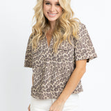 Leopard Denim Top