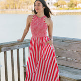 Stroll Dress | Red Stripes