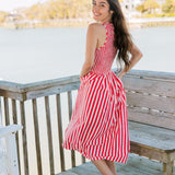 Stroll Dress | Red Stripes