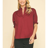 Garnet Puff Sleeve Top