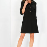 Olive Dress | Black Ponte