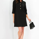 Olive Dress | Black Ponte