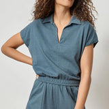 Elastic Hem Polo | Dusk