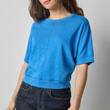 Rib Trim Tee | Blue
