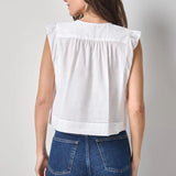 Smock Shoulder Top | White