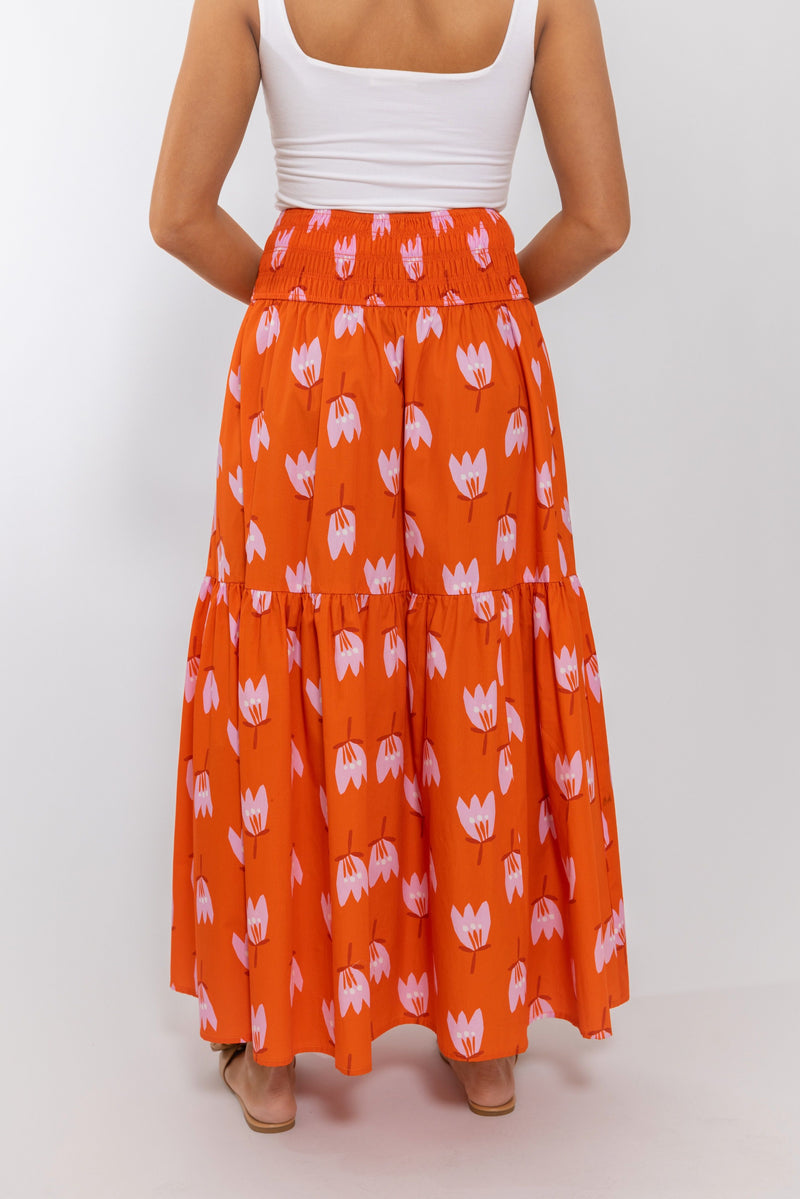 Orange Tulip Maxi Skirt