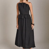 Black Pleated Midi
