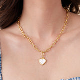 Mother of Pearl Heart Necklace