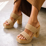 Gem Platform Heel | Cognac