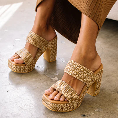 Gem Platform Heel | Cognac