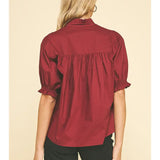 Garnet Puff Sleeve Top
