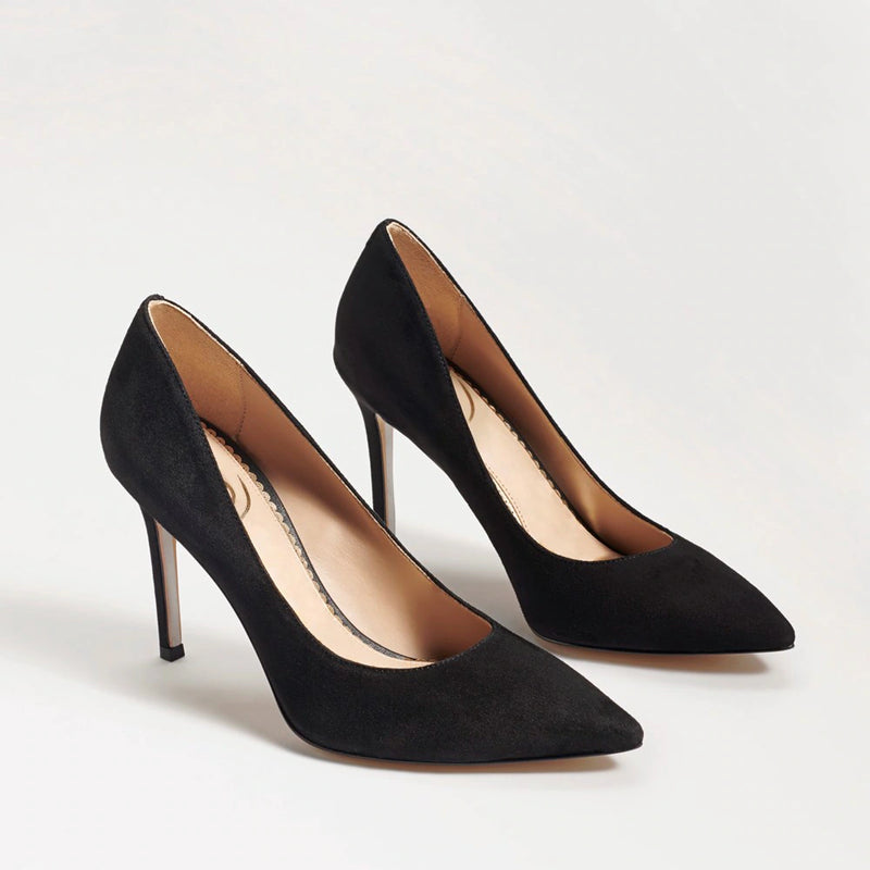 Hazel Pointed Toe Pump | Black Suede