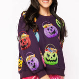 Halloween Candy Sweatshirt | Dark Purple