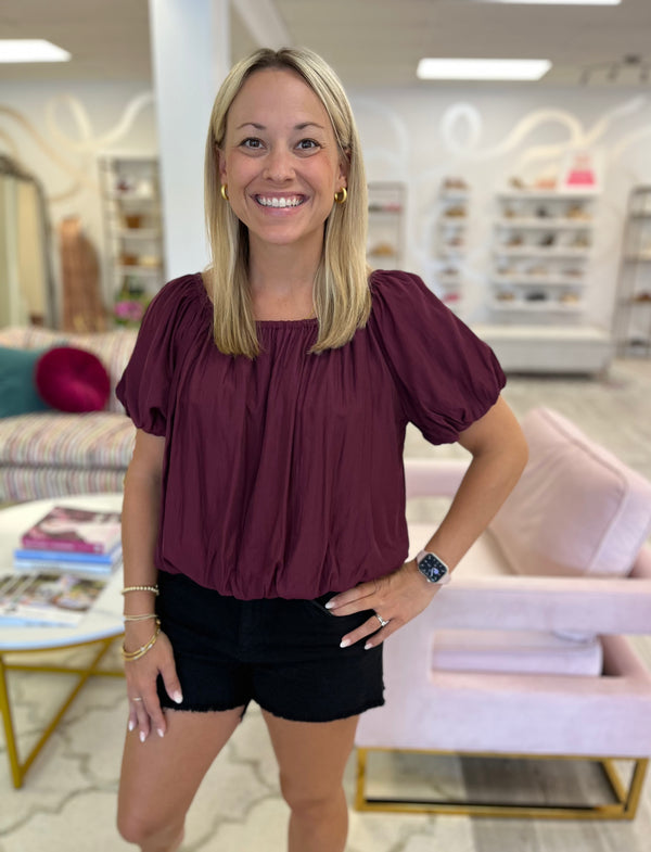 Maroon Bubble Top
