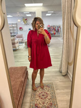 High Neck Dress | Magenta